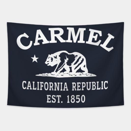 Carmel California Vintage Retro Tapestry - White Logo