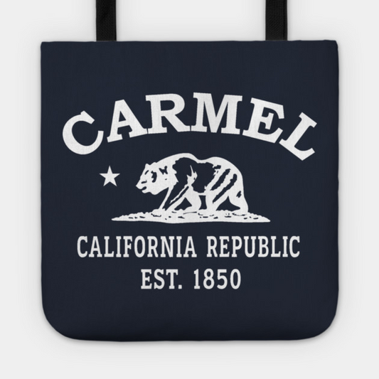 Carmel California Vintage Retro Tote - White Logo