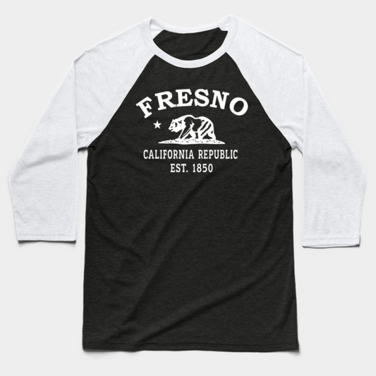 Fresno California Vintage Retro Baseball Tee - White Logo - Various Colors