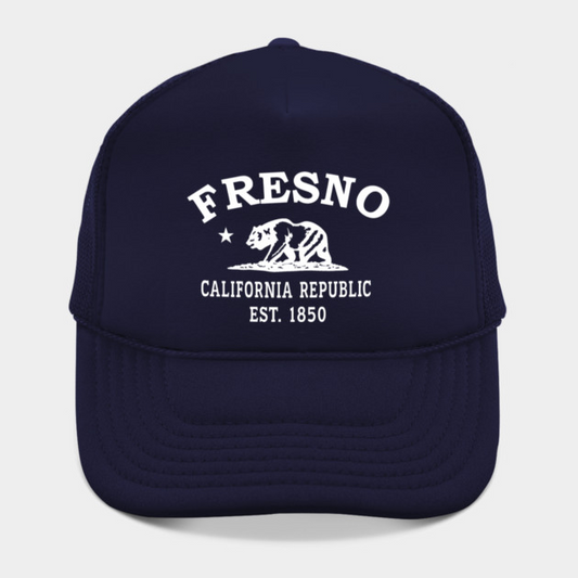Fresno California Vintage Retro Hat - White Logo - Various Colors