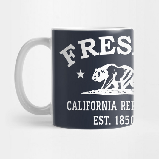 Fresno California Vintage Retro Mug - White Logo