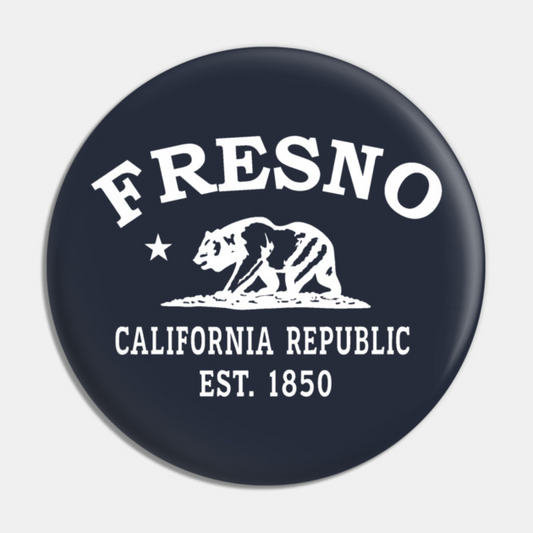 Fresno California Vintage Retro Pin - White Logo