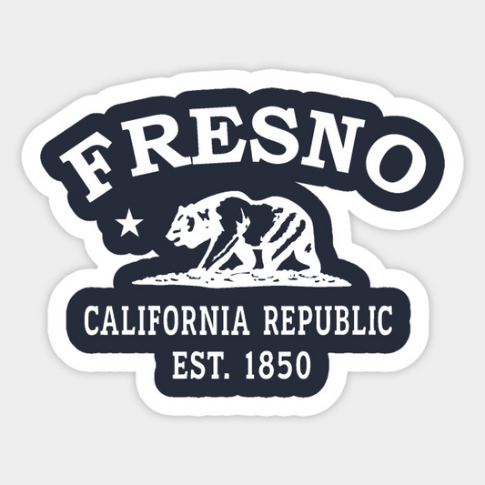 Fresno California Vintage Retro Sticker - White Logo