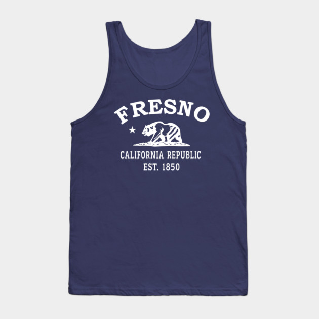 Fresno California Vintage Retro Tank-Top - White Logo - Various Colors