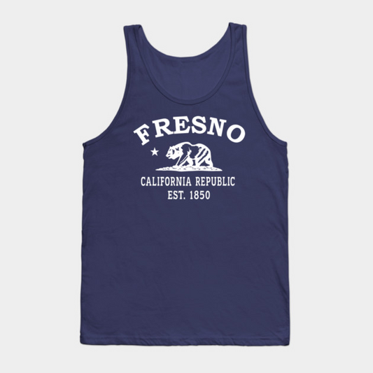 Fresno California Vintage Retro Tank-Top - White Logo - Various Colors