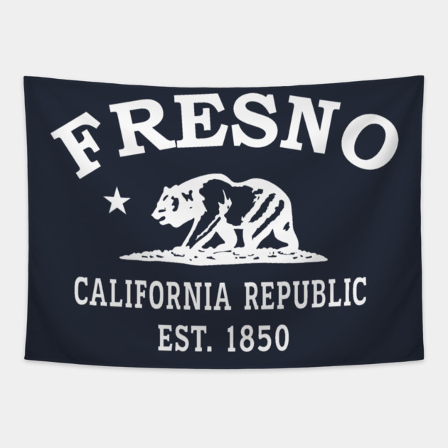 Fresno California Vintage Retro Tapestry - White Logo