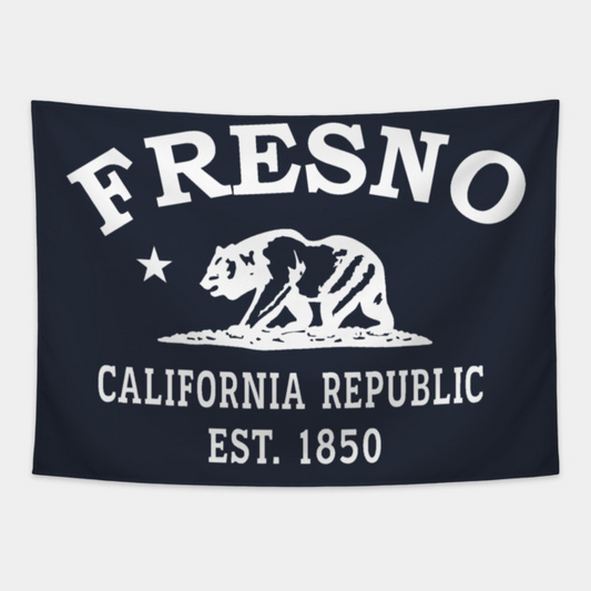 Fresno California Vintage Retro Tapestry - White Logo