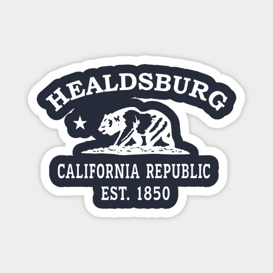 Healdsburg California Vintage Retro Magnet - White Logo
