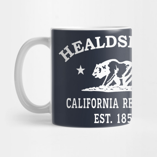 Healdsburg California Vintage Retro Mug - White Logo