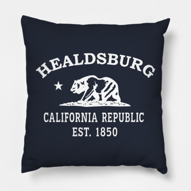 Healdsburg California Vintage Retro Throw-Pillow - White Logo