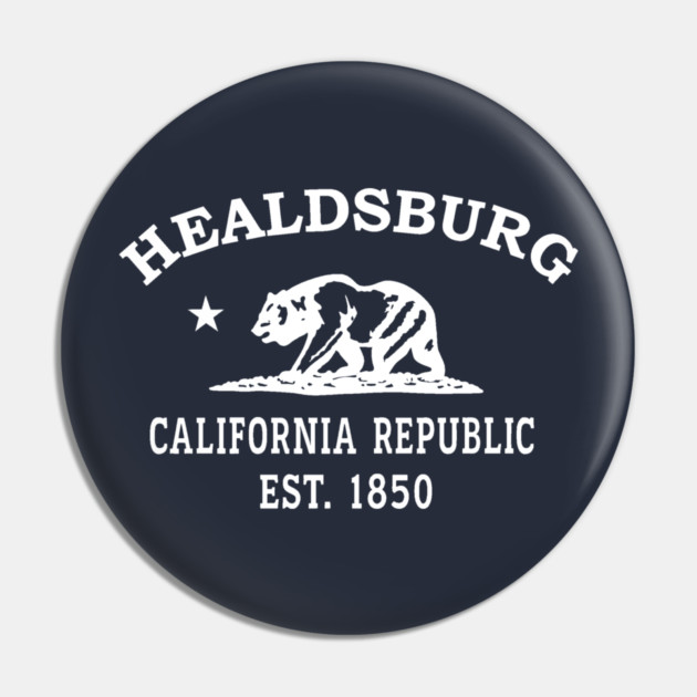 Healdsburg California Vintage Retro Pin - White Logo