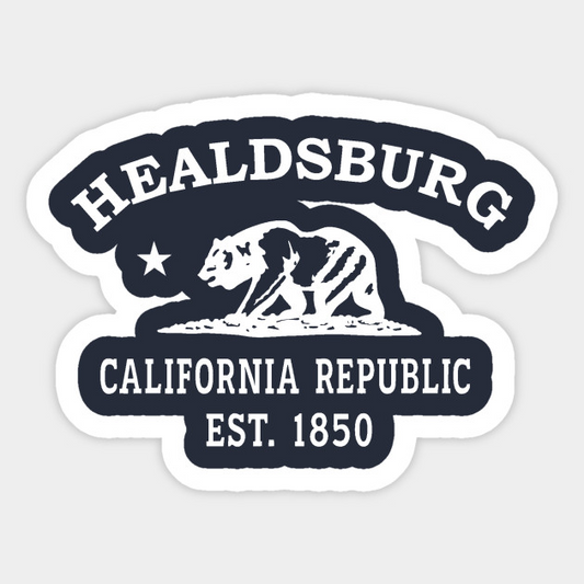 Healdsburg California Vintage Retro Sticker - White Logo