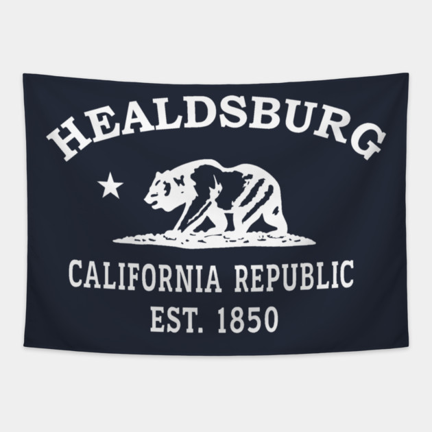 Healdsburg California Vintage Retro Tapestry - White Logo