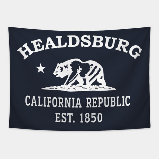 Healdsburg California Vintage Retro Tapestry - White Logo