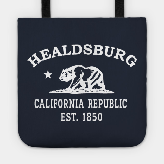 Healdsburg California Vintage Retro Tote - White Logo