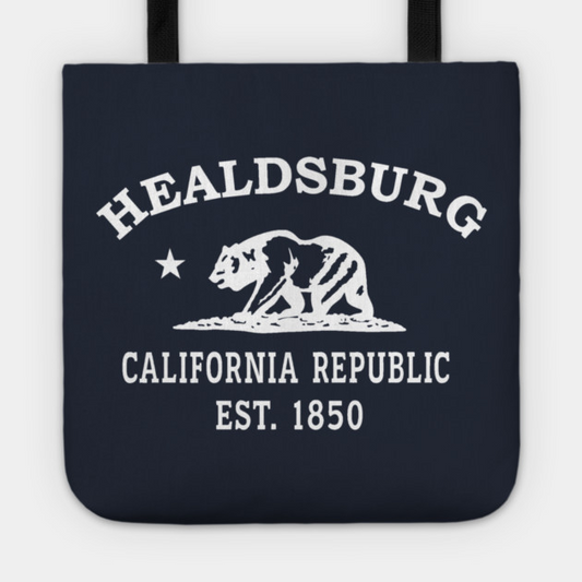 Healdsburg California Vintage Retro Tote - White Logo
