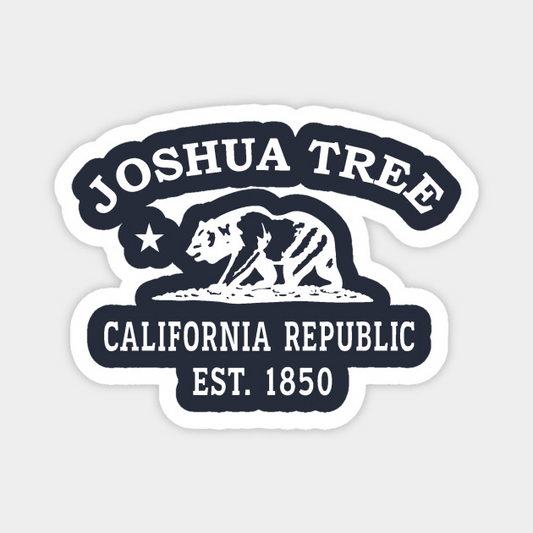 Joshua Tree California Vintage Retro Magnet - White Logo