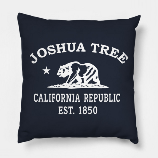 Joshua Tree California Vintage Retro Throw-Pillow - White Logo