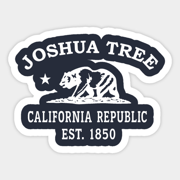 Joshua Tree California Vintage Retro Sticker - White Logo