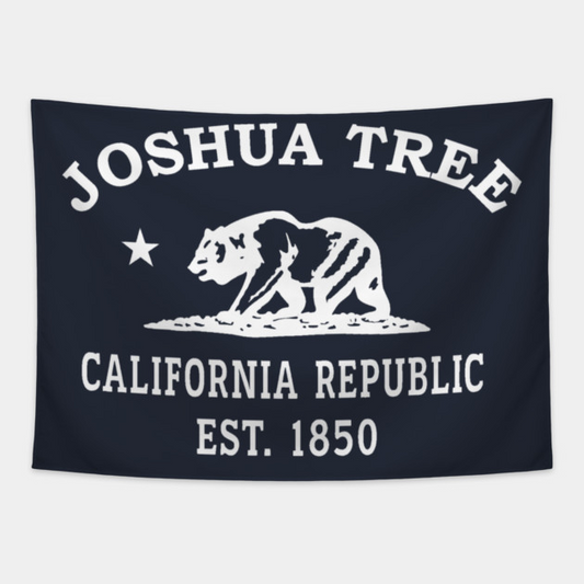 Joshua Tree California Vintage Retro Tapestry - White Logo