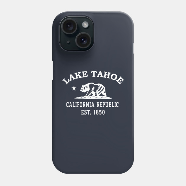 Lake Tahoe California Vintage Retro Phone Case - White Logo