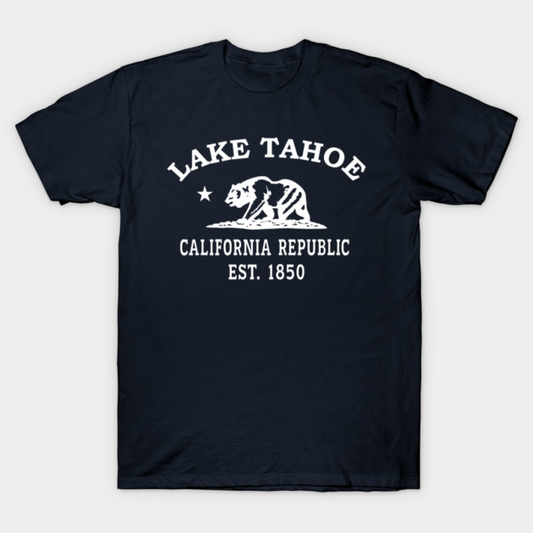 Lake Tahoe California Vintage Retro Women's T-Shirt - White Logo - Various Colors