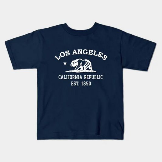 Los Angeles California Vintage Retro Kids T-Shirt - White Logo - Various Colors