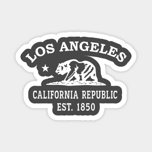 Los Angeles California Vintage Retro Magnet - White Logo
