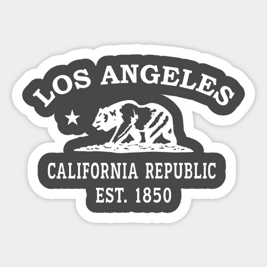 Los Angeles California Vintage Retro Sticker - White Logo