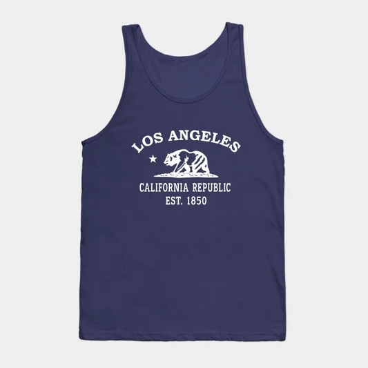 Los Angeles California Vintage Retro Tank-Top - White Logo - Various Colors