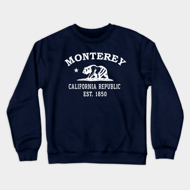 Monterey California Vintage Retro Crewneck Sweatshirt - White Logo - Various Colors