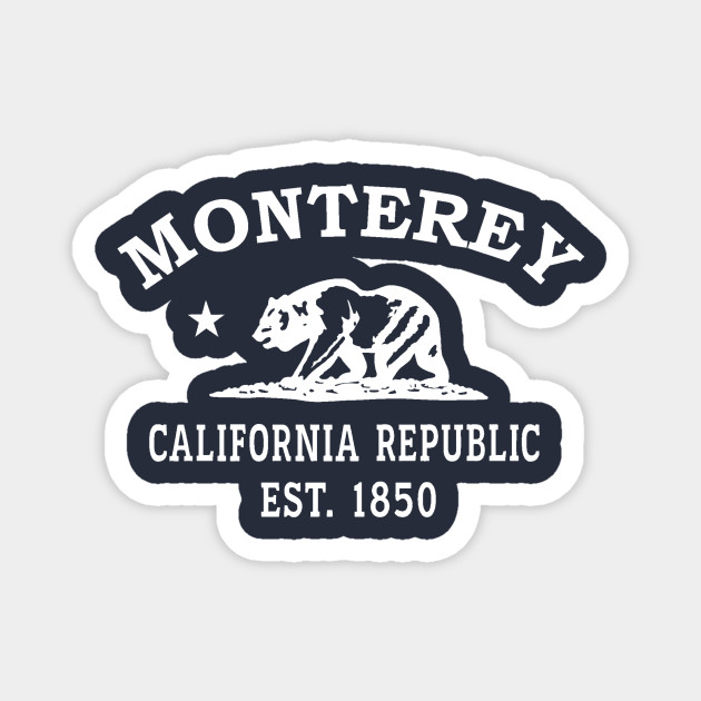 Monterey California Vintage Retro Magnet - White Logo