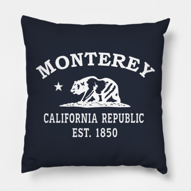 Monterey California Vintage Retro Throw-Pillow - White Logo