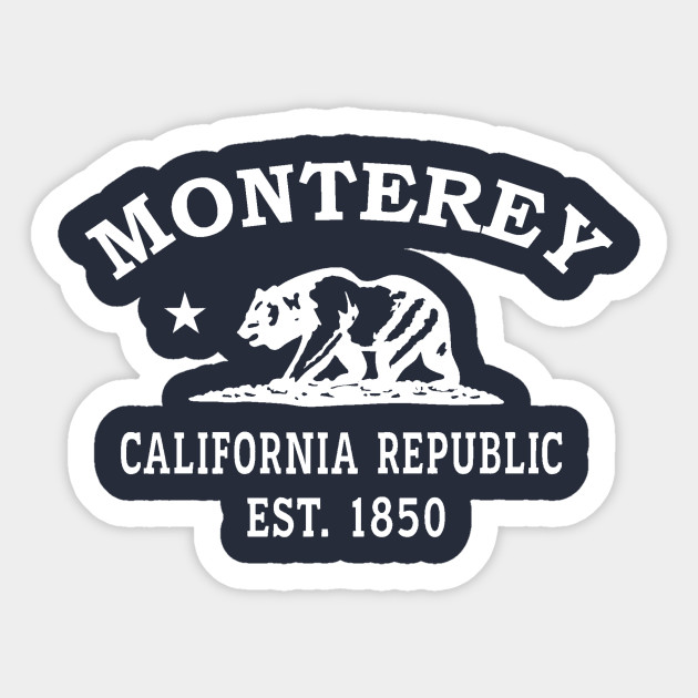 Monterey California Vintage Retro Sticker - White Logo
