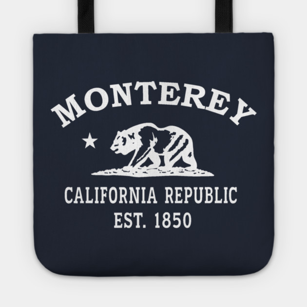 Monterey California Vintage Retro Tote - White Logo