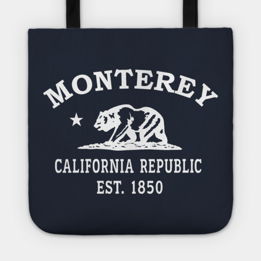 Monterey California Vintage Retro Tote - White Logo
