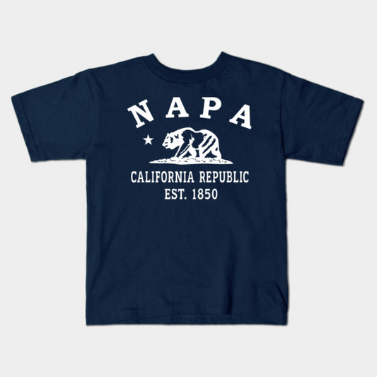 Napa California Vintage Retro Kids T-Shirt - White Logo - Various Colors