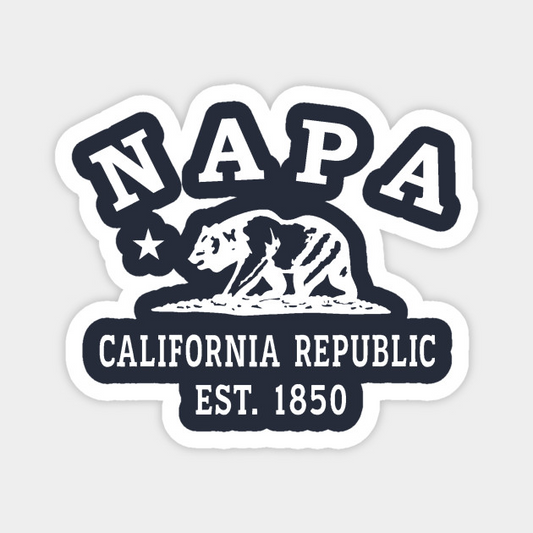 Napa California Vintage Retro Magnet - White Logo