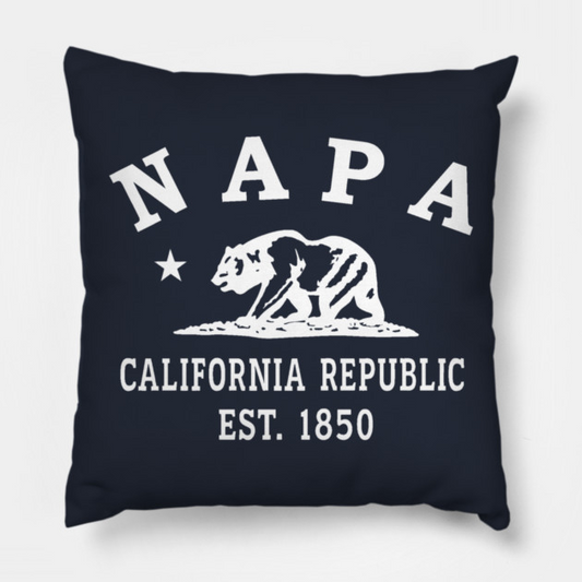 Napa California Vintage Retro Throw-Pillow - White Logo