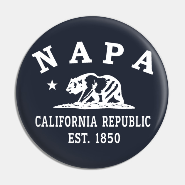 Napa California Vintage Retro Pin - White Logo