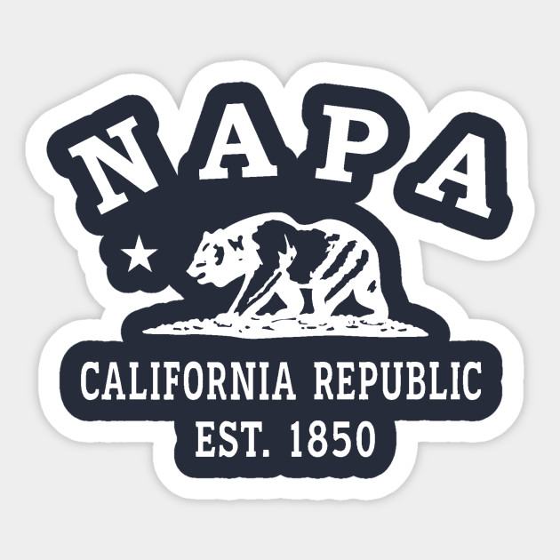 Napa California Vintage Retro Sticker - White Logo