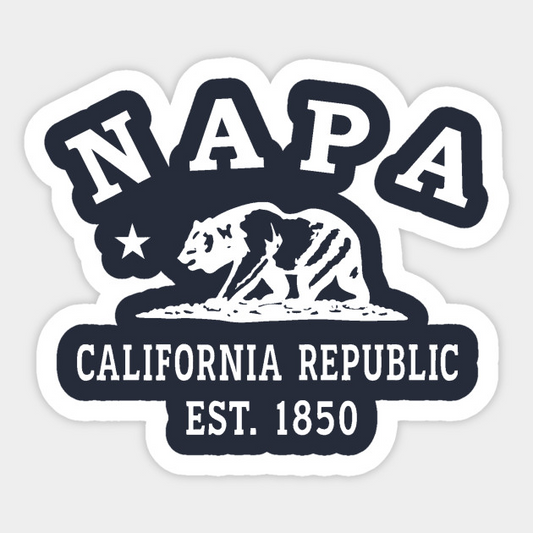 Napa California Vintage Retro Sticker - White Logo