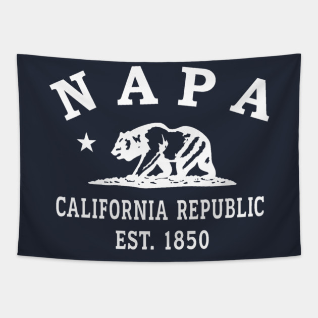 Napa California Vintage Retro Tapestry - White Logo