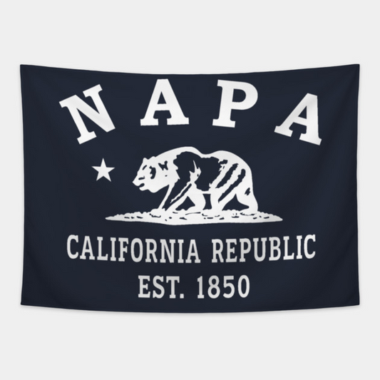 Napa California Vintage Retro Tapestry - White Logo