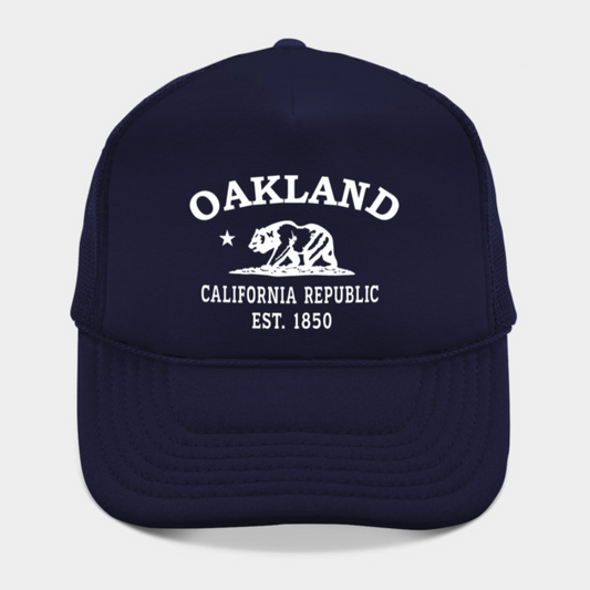 Oakland California Vintage Retro Hat - White Logo - Various Colors