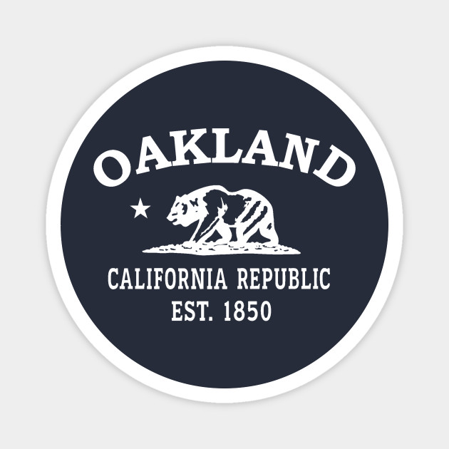 Oakland California Vintage Retro Magnet - White Logo