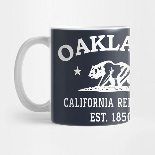 Oakland California Vintage Retro Mug - White Logo