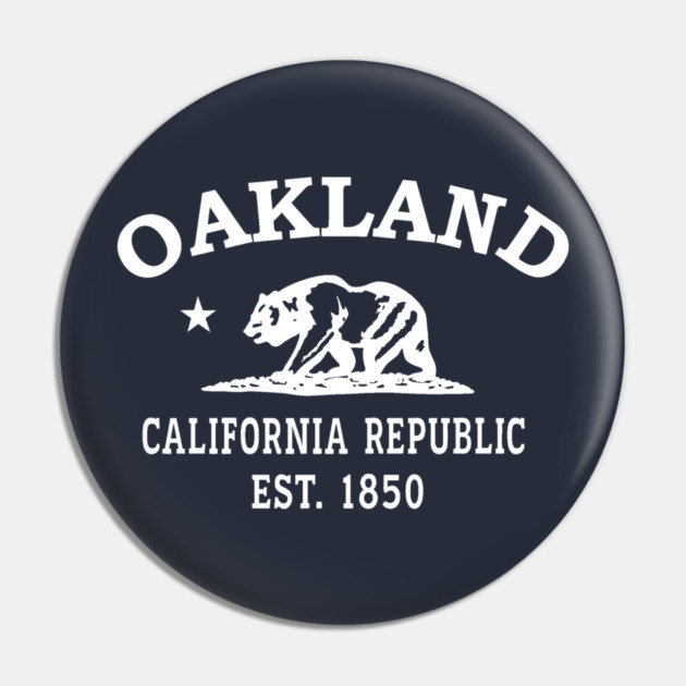 Oakland California Vintage Retro Pin - White Logo