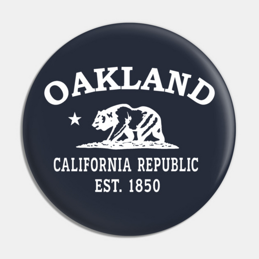 Oakland California Vintage Retro Pin - White Logo