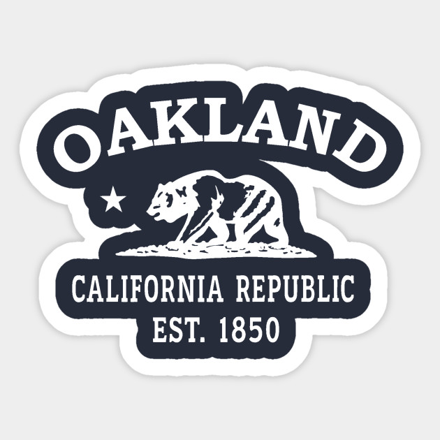 Oakland California Vintage Retro Sticker - White Logo